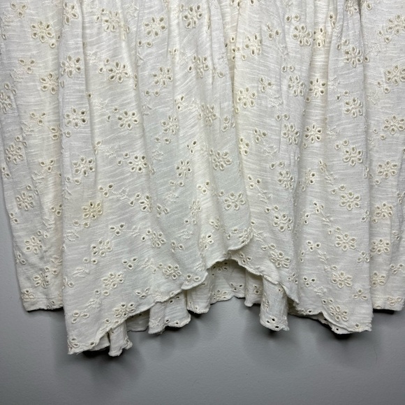 Free People Long Sleeve Eyelet Top with Embroidered Yoke Detail - Picture 2 of 7